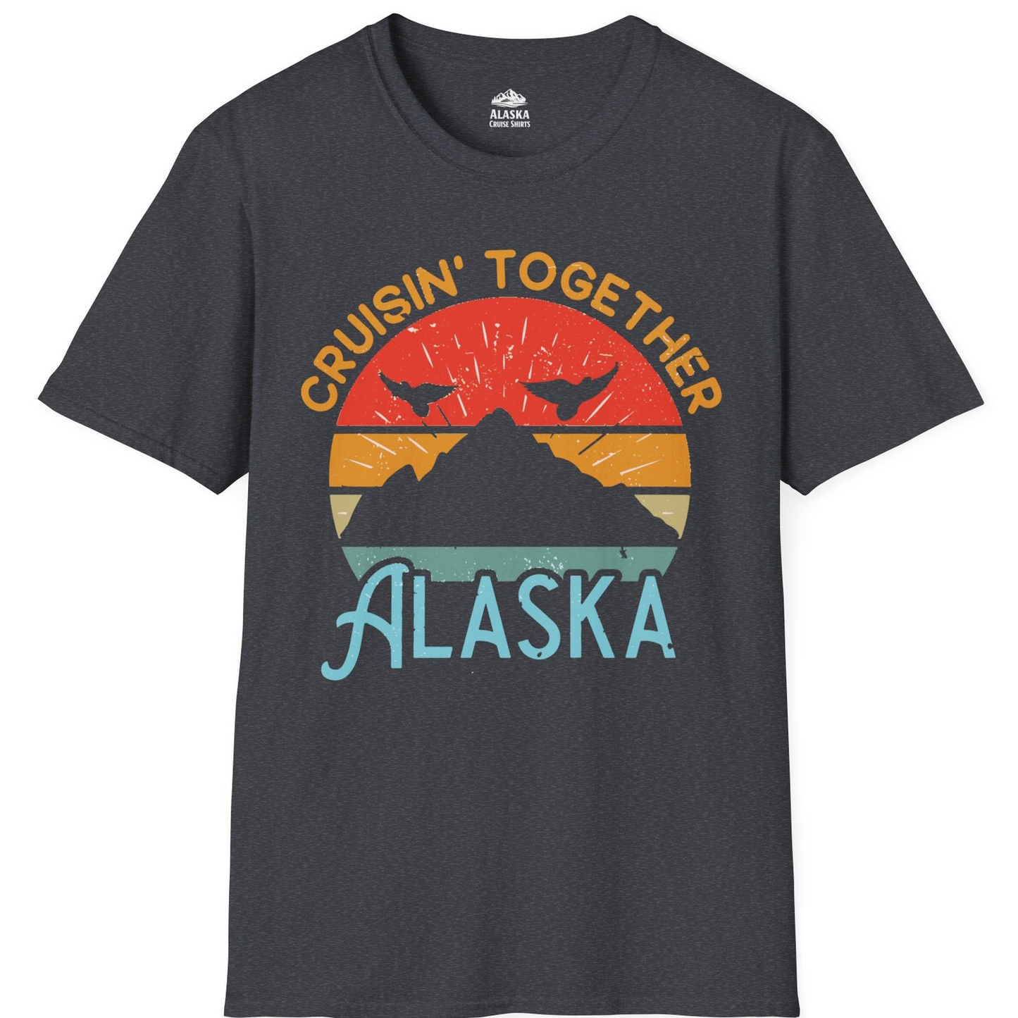 Retro Alaska Cruise Shirt T-Shirt – Dark Heather Grey – Alaska Cruise Shirts