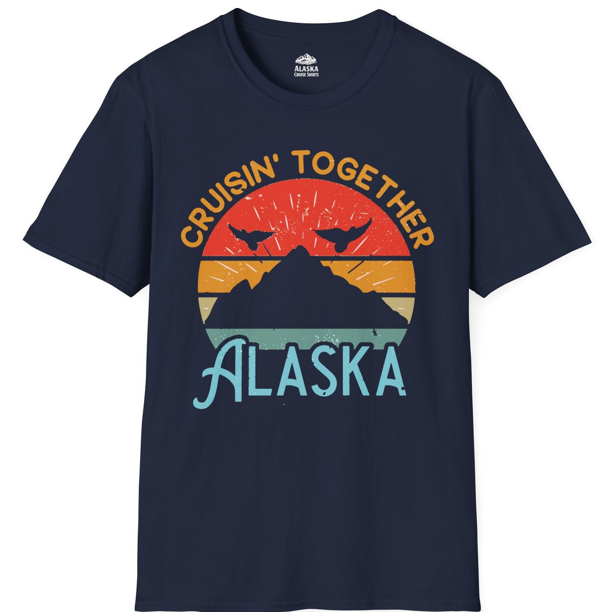 Retro Alaska Cruise Shirt T-Shirt – Navy – Alaska Cruise Shirts