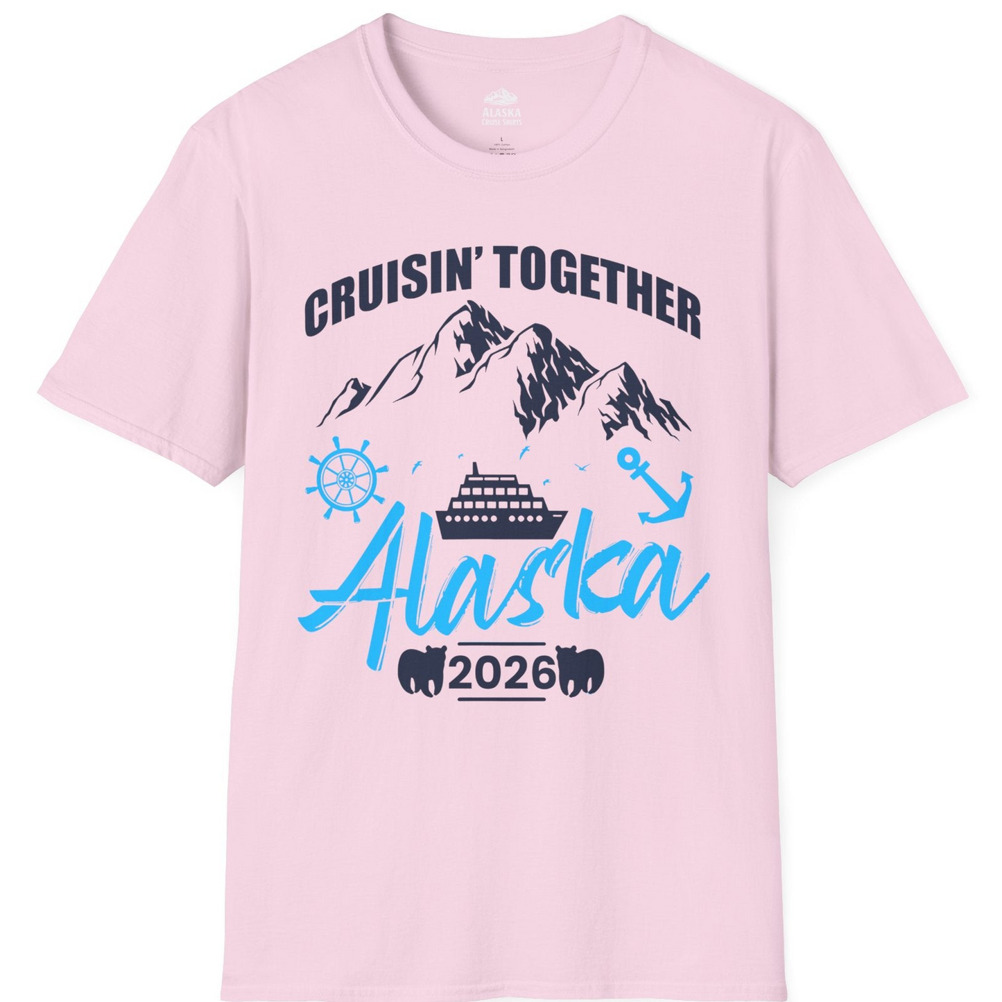 Alaska Cruise Group Adventure Shirt T-Shirt – Light Pink – Alaska Cruise Shirts