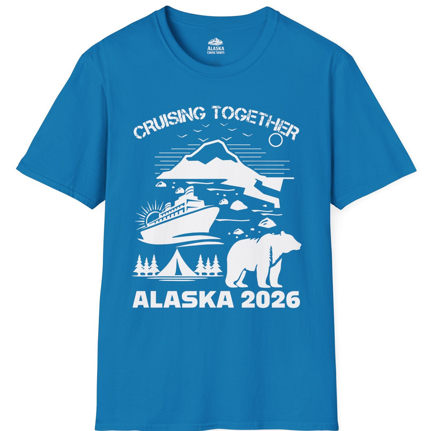 Alaska Cruise 2026 Family Adventure Bear Mountain Nature Shirt — T-Shirt T-Shirt – Sapphire – Alaska Cruise Shirts