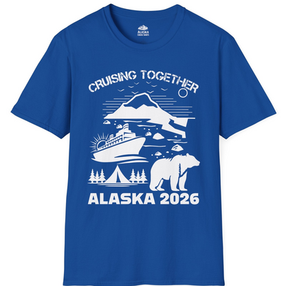 Alaska Cruise 2026 Family Adventure Bear Mountain Nature Shirt — T-Shirt T-Shirt – Royal – Alaska Cruise Shirts