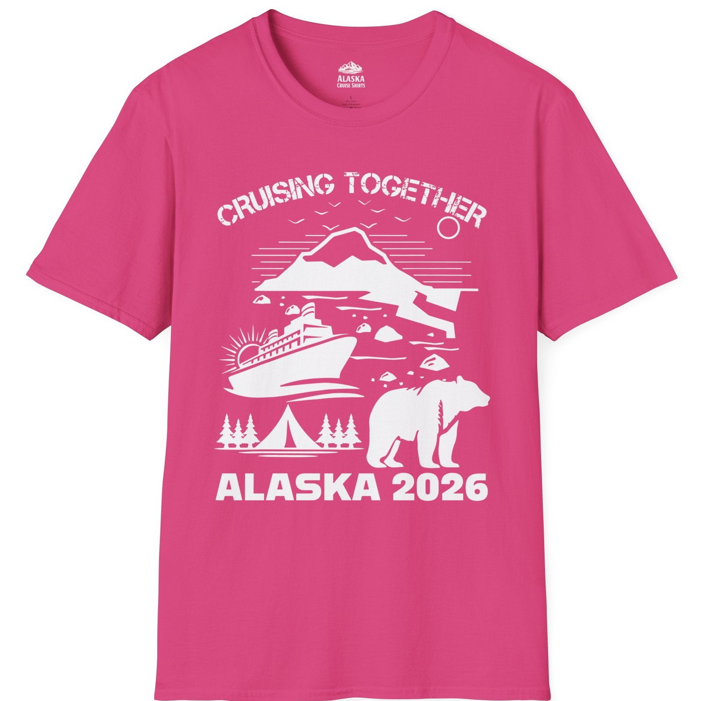 Alaska Cruise 2026 Family Adventure Bear Mountain Nature Shirt — T-Shirt T-Shirt – Heliconia – Alaska Cruise Shirts