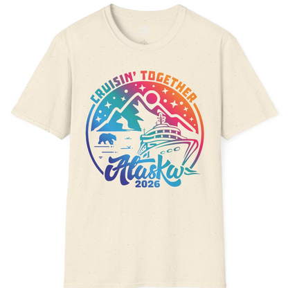 Alaska Cruise Adventure Mountains Wildlife Retro Family Group Shirt 2026 — T-Shirt T-Shirt – Natural – Alaska Cruise Shirts