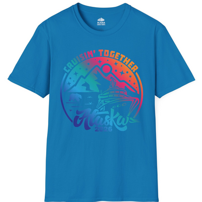 Alaska Cruise Adventure Mountains Wildlife Retro Family Group Shirt 2026 — T-Shirt T-Shirt – Sapphire – Alaska Cruise Shirts