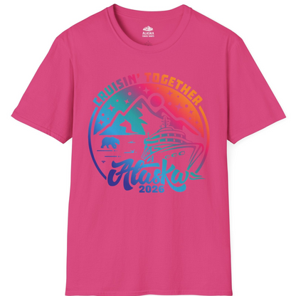 Alaska Cruise Adventure Mountains Wildlife Retro Family Group Shirt 2026 — T-Shirt T-Shirt – Heliconia – Alaska Cruise Shirts