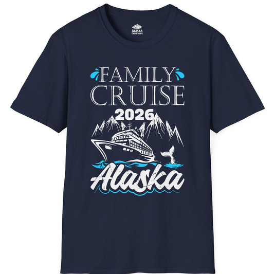 Alaska Family Cruise Shirt T-Shirt – Navy – Alaska Cruise Shirts