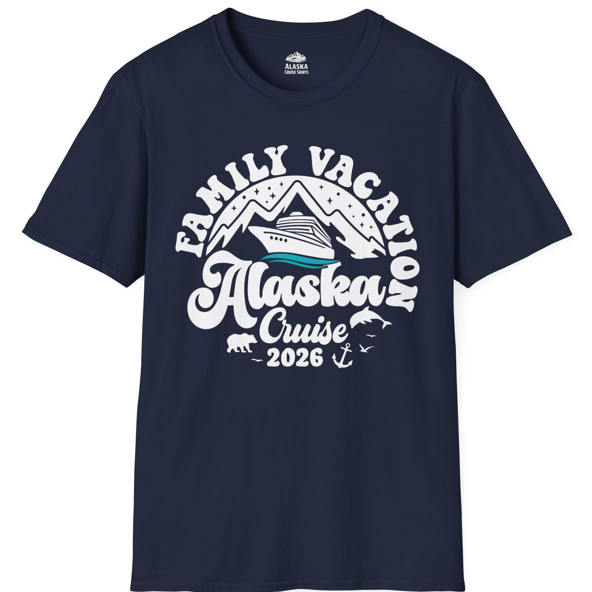 Alaska Family Cruise Shirt T-Shirt – Navy – Alaska Cruise Shirts