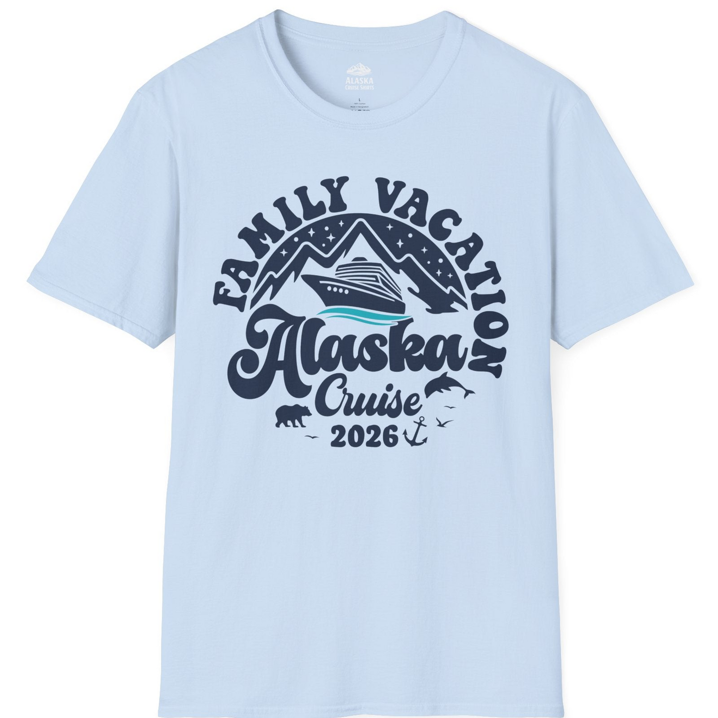 Alaska Family Cruise Shirt T-Shirt – Light Blue – Alaska Cruise Shirts