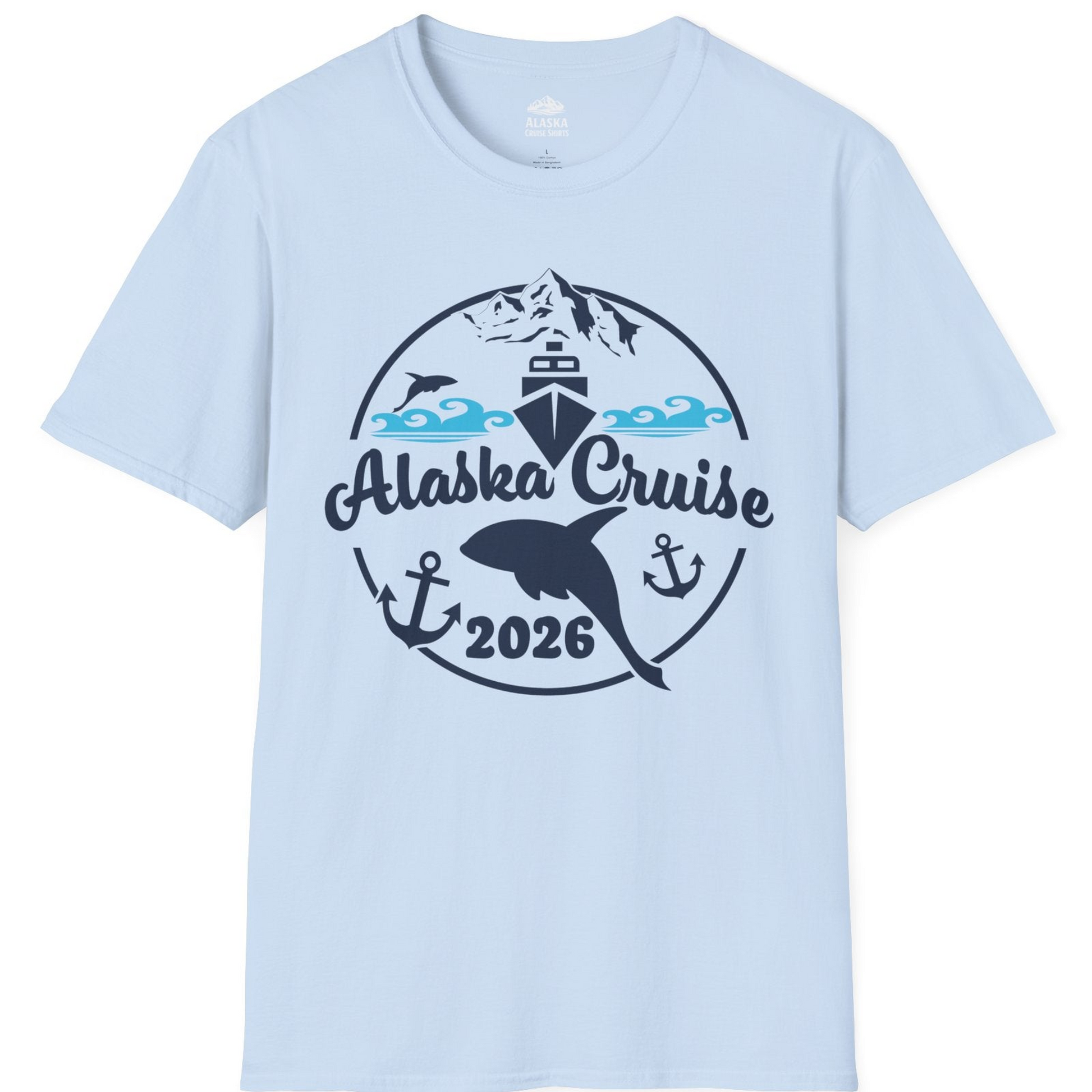 Alaska Cruise 2026 Shirt T-Shirt – Light Blue – Alaska Cruise Shirts