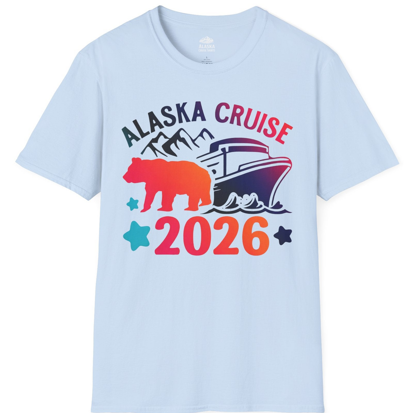 Alaska Cruise 2026 Shirt T-Shirt – Light Blue – Alaska Cruise Shirts