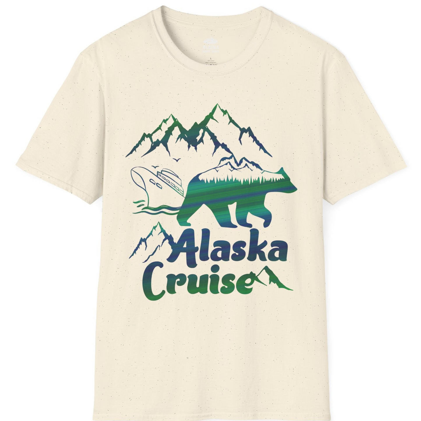 Alaska Cruise Bear Mountains Silhouette Shirt T-Shirt – Natural – Alaska Cruise Shirts