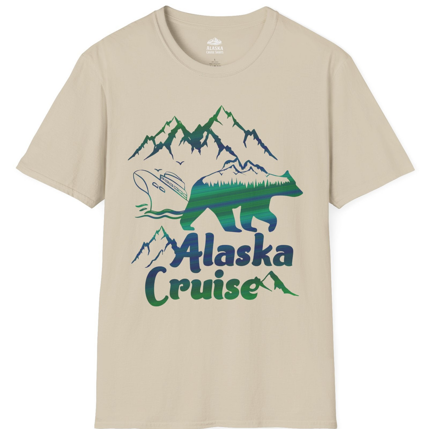 Alaska Cruise Bear Mountains Silhouette Shirt T-Shirt – Sand – Alaska Cruise Shirts