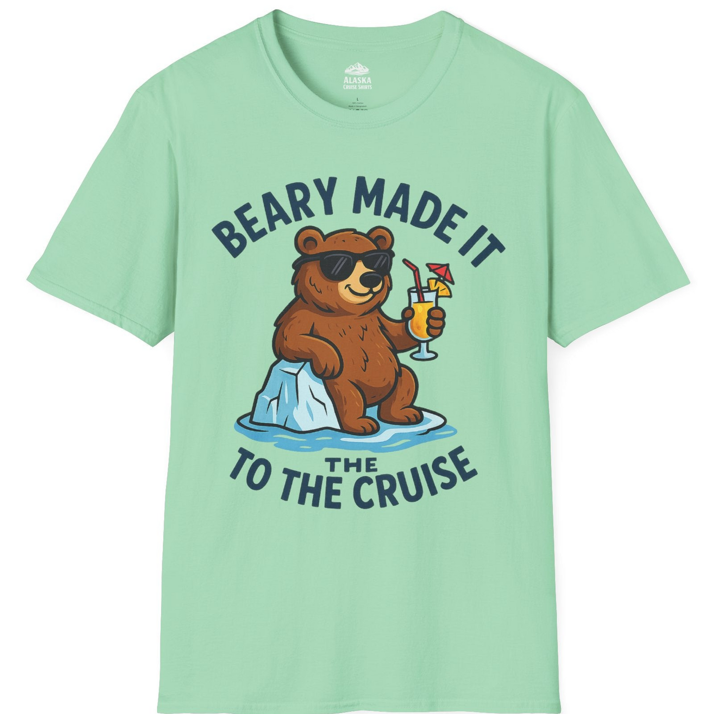 Funny Cruise Bear Shirt T-Shirt – Mint Green – Alaska Cruise Shirts