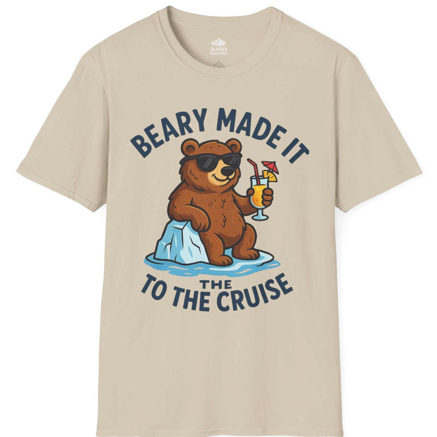 Funny Cruise Bear Shirt T-Shirt – Sand – Alaska Cruise Shirts