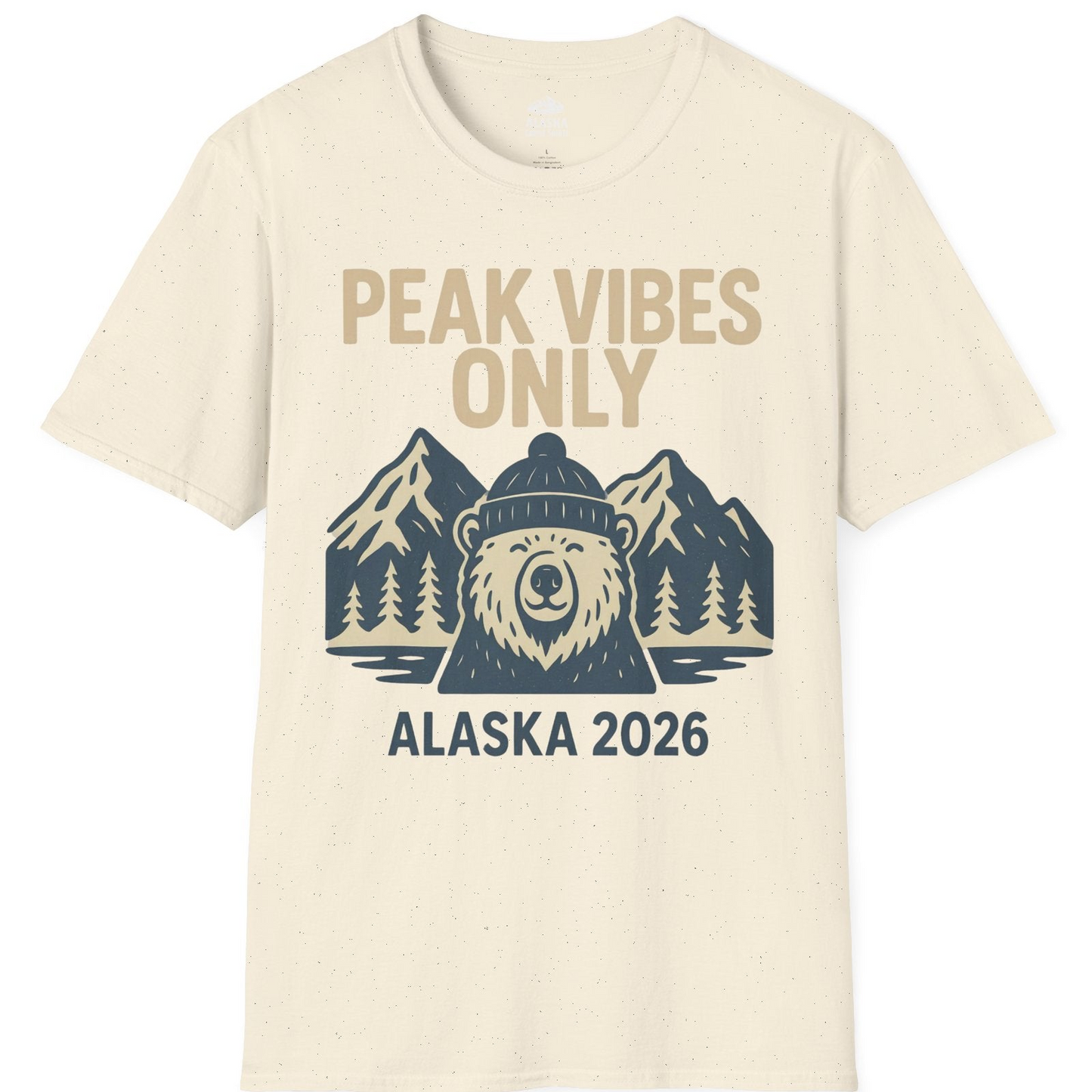 Alaska 2026 Mountain Adventure Bear T-Shirt – Natural – Alaska Cruise Shirts