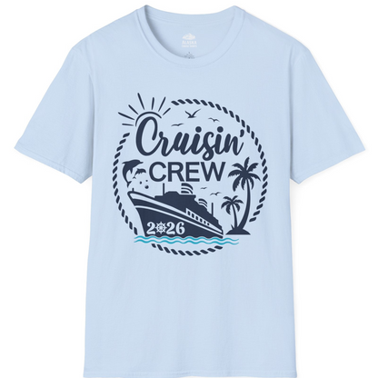 Cruisin Crew Shirt Tropical Family Group Cruise 2026 Caribbean Islands — T-Shirt T-Shirt – Light Blue – Alaska Cruise Shirts