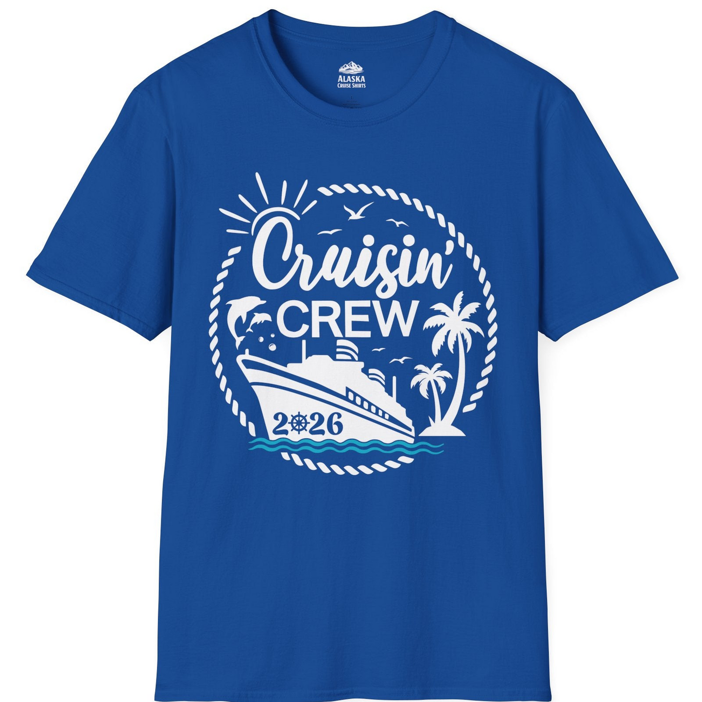 Cruisin Crew Shirt Tropical Family Group Cruise 2026 Caribbean Islands — T-Shirt T-Shirt – Royal – Alaska Cruise Shirts