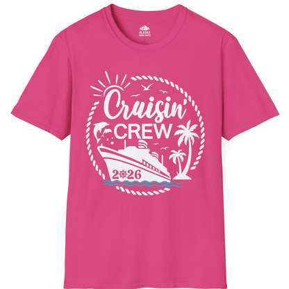 Cruisin Crew Shirt Tropical Family Group Cruise 2026 Caribbean Islands — T-Shirt T-Shirt – Heliconia – Alaska Cruise Shirts