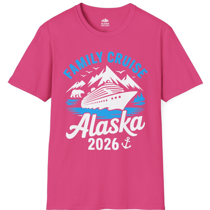 Alaska Family Cruise Shirt 2026 Mountains Wildlife Adventure Tee — T-Shirt T-Shirt – Heliconia – Alaska Cruise Shirts