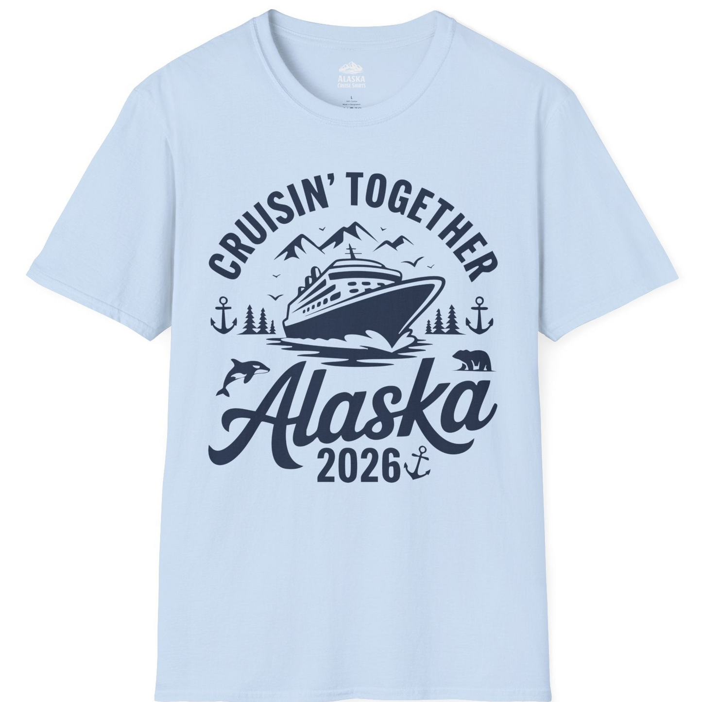 Alaska Cruise Adventure Shirt T-Shirt – Light Blue – Alaska Cruise Shirts