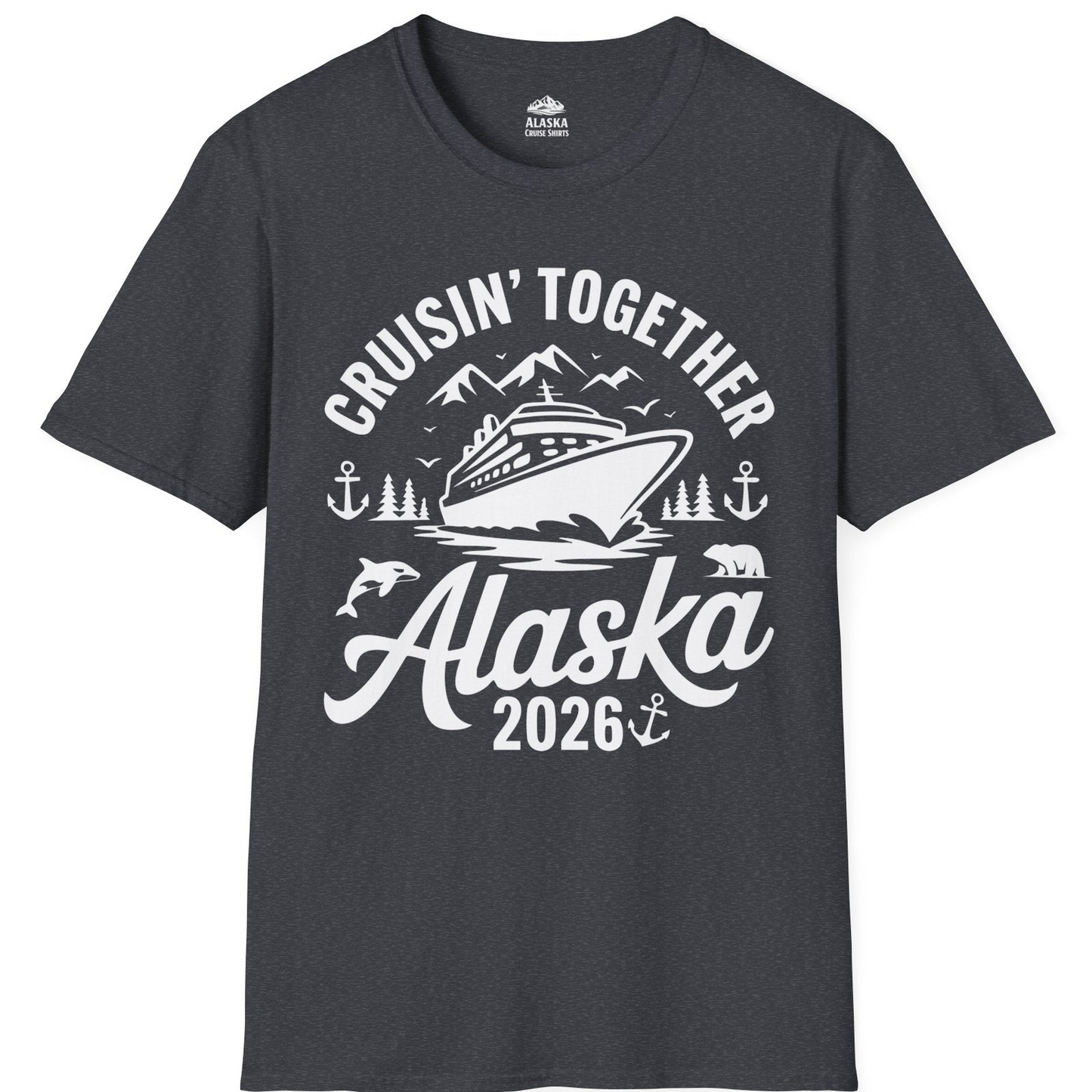 Alaska Cruise Adventure Shirt T-Shirt – Dark Heather Grey – Alaska Cruise Shirts
