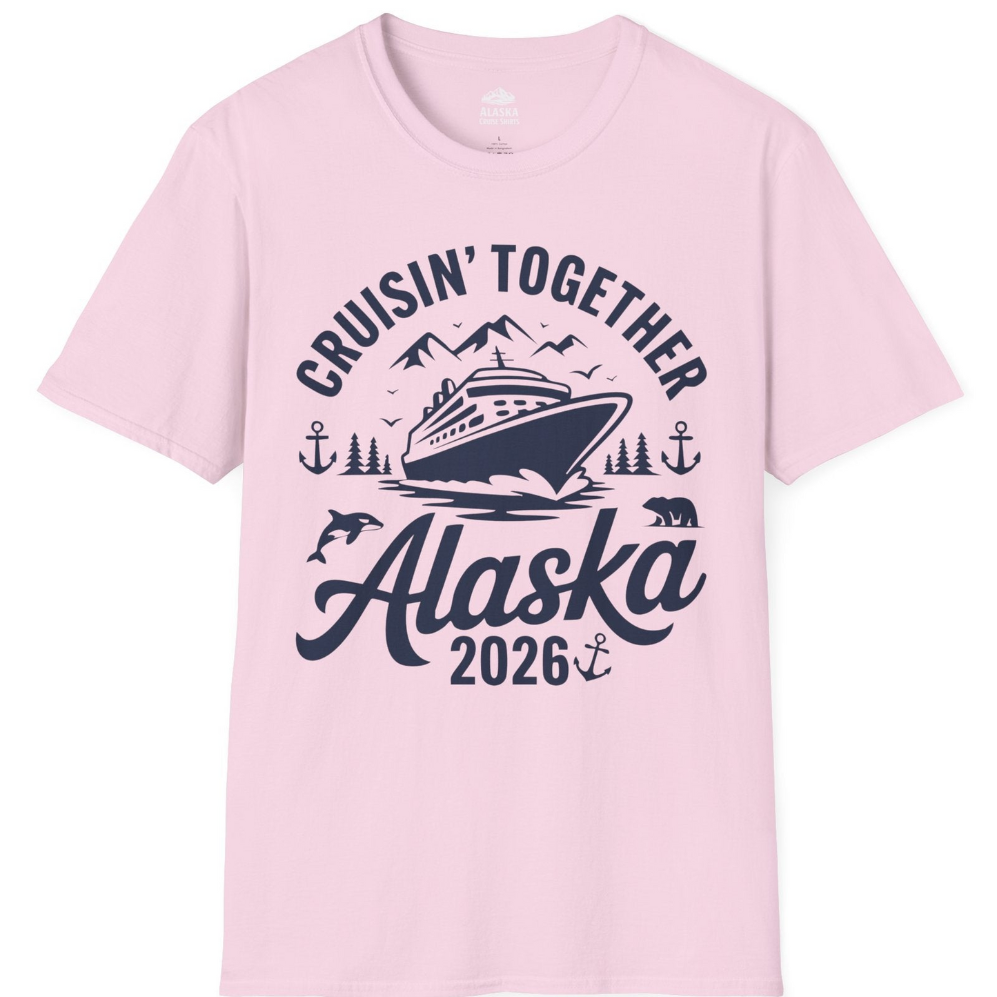 Alaska Cruise Adventure Shirt T-Shirt – Light Pink – Alaska Cruise Shirts