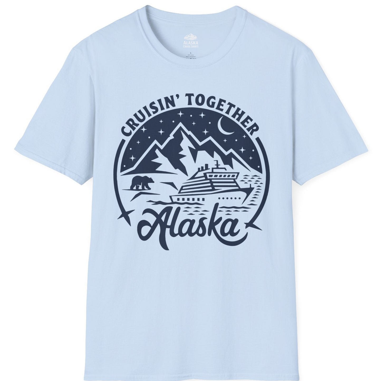Alaska Cruise Adventure Shirt T-Shirt – Light Blue – Alaska Cruise Shirts