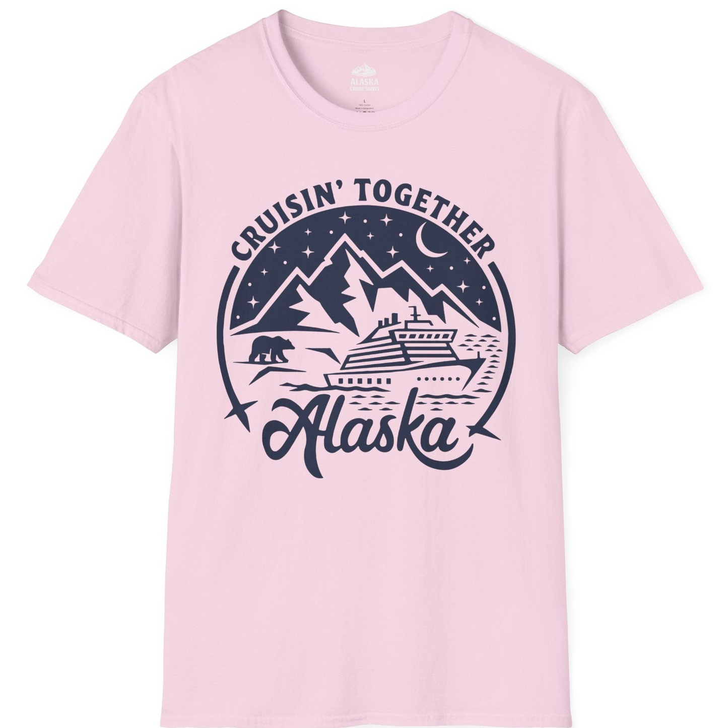 Alaska Cruise Adventure Shirt T-Shirt – Light Pink – Alaska Cruise Shirts