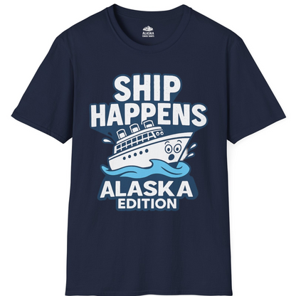 Ship Happens Alaska Cruise Shirt T-Shirt – Navy – Alaska Cruise Shirts