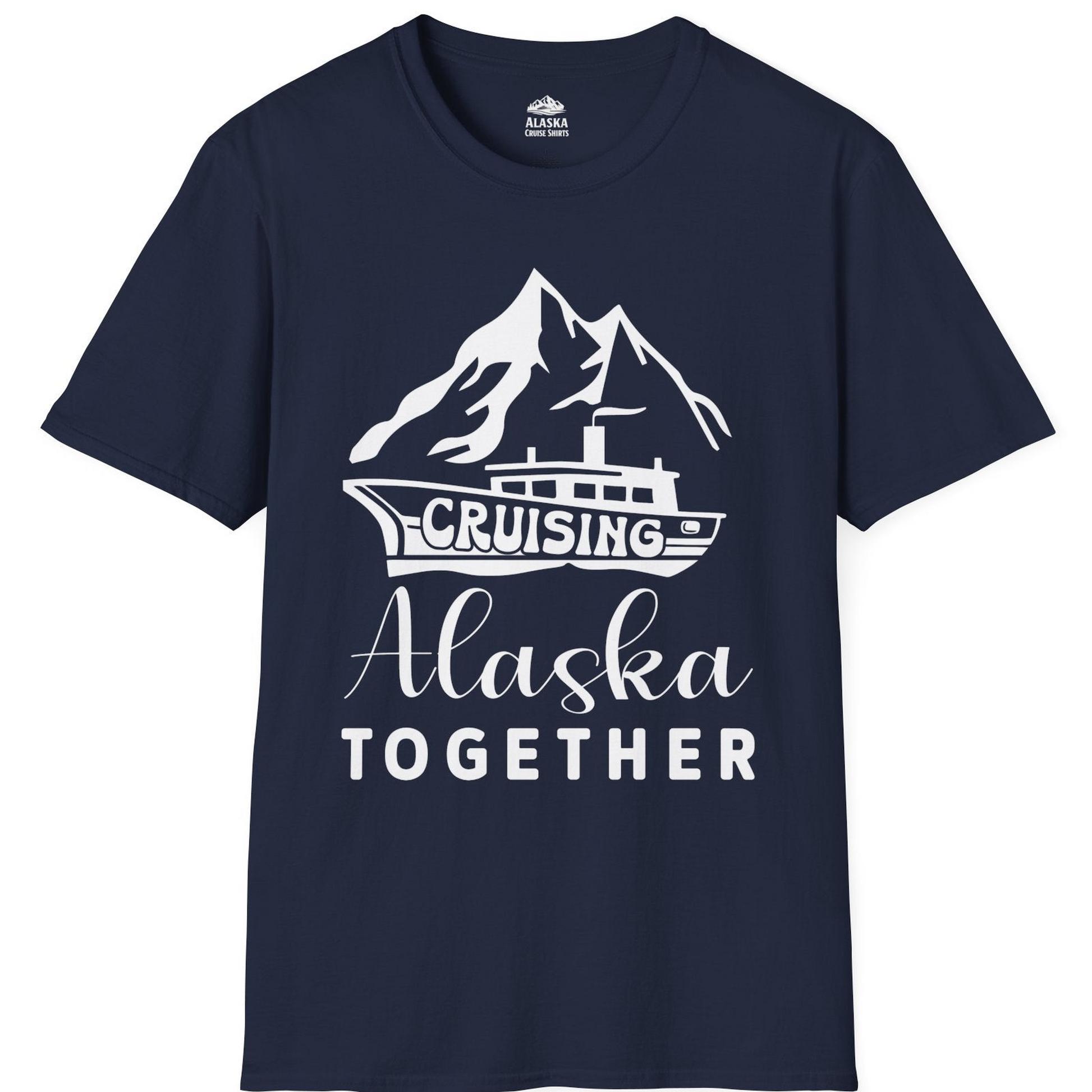 Cruising Alaska Together Mountains and Ship Family Cruise Shirt — T-Shirt T-Shirt – Navy – Alaska Cruise Shirts