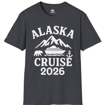 Alaska Cruise 2026 Shirt T-Shirt – Dark Heather Grey – Alaska Cruise Shirts