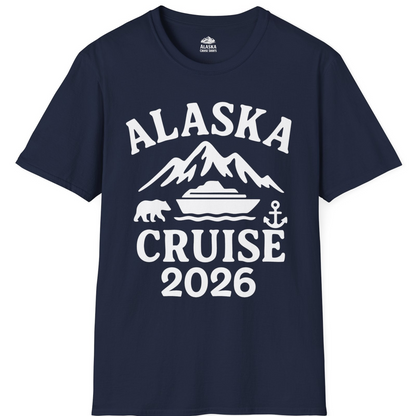 Alaska Cruise 2026 Shirt T-Shirt – Navy – Alaska Cruise Shirts