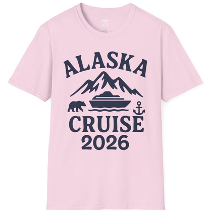 Alaska Cruise 2026 Shirt T-Shirt – Light Pink – Alaska Cruise Shirts
