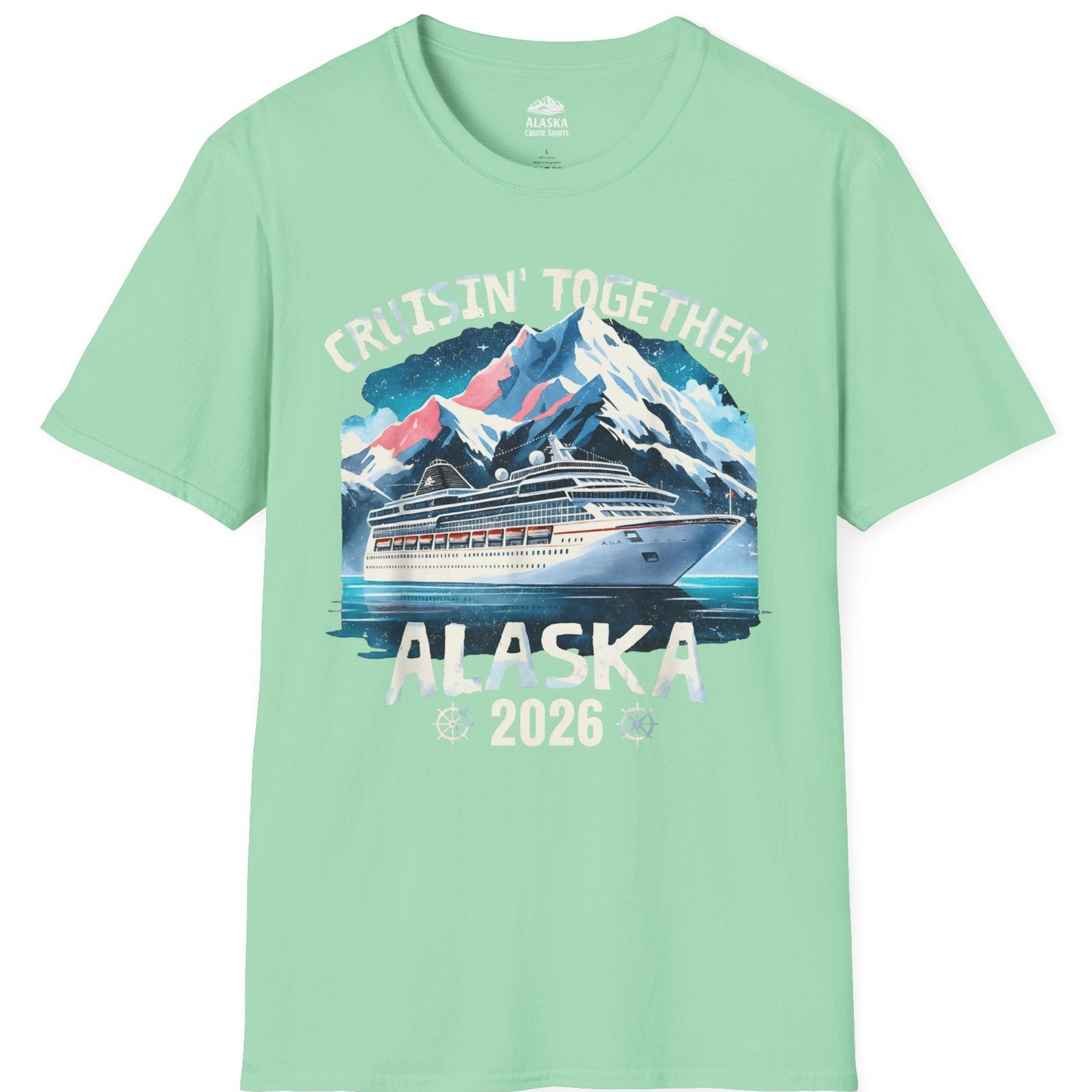 Alaska Cruise 2026 Shirt T-Shirt – Mint Green – Alaska Cruise Shirts