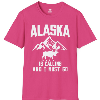Alaska Is Calling Moose Mountains Adventure Silhouette Nature Shirt — T-Shirt T-Shirt – Heliconia – Alaska Cruise Shirts