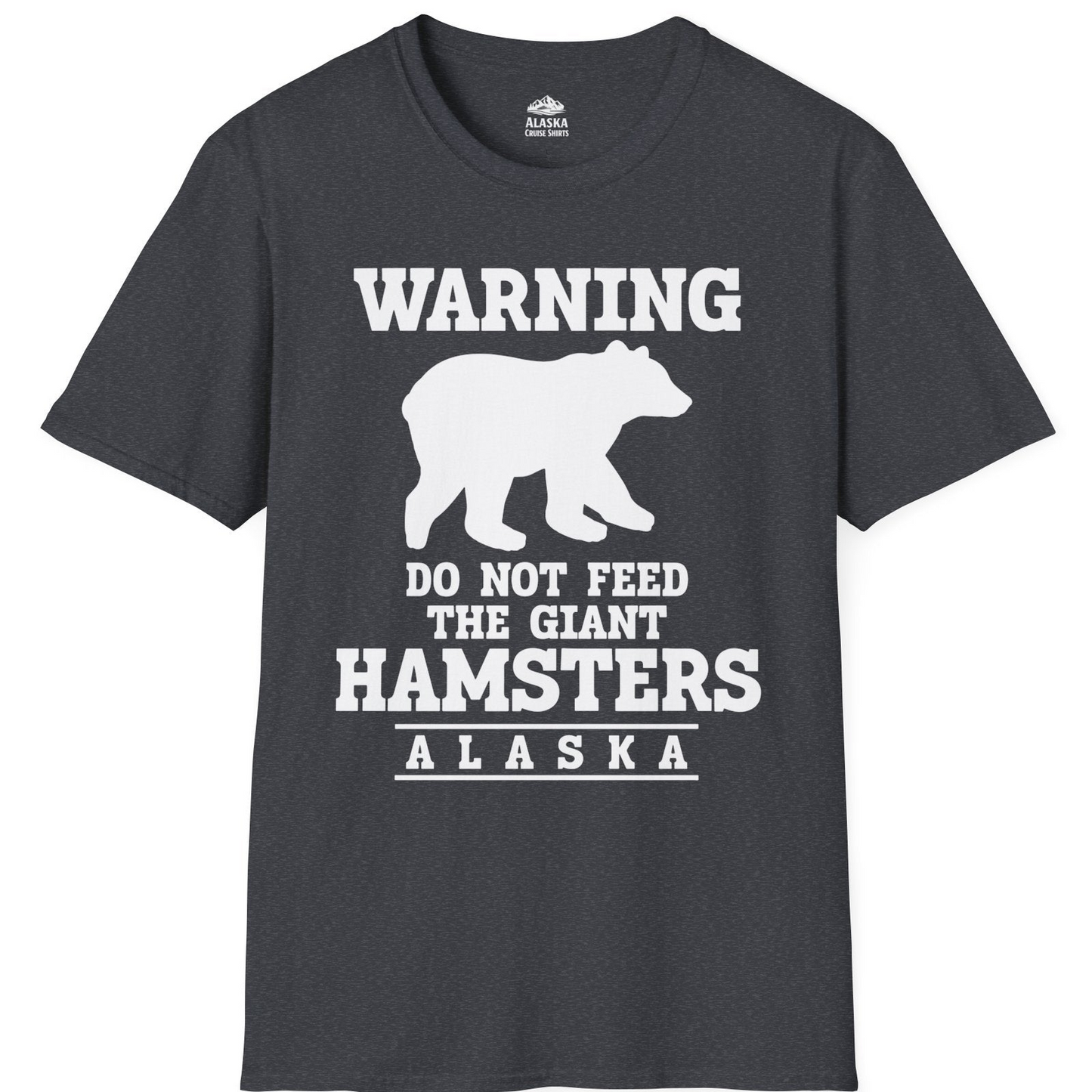 Funny Alaska Bear Warning Shirt T-Shirt – Dark Heather Grey – Alaska Cruise Shirts