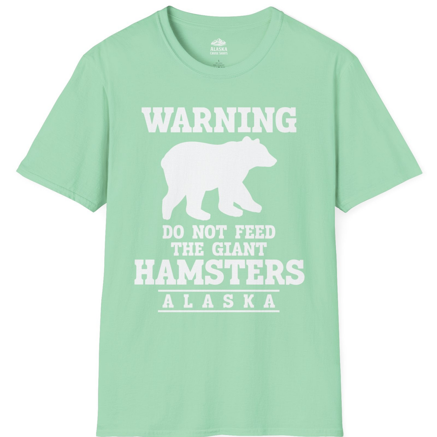 Funny Alaska Bear Warning Shirt T-Shirt – Mint Green – Alaska Cruise Shirts