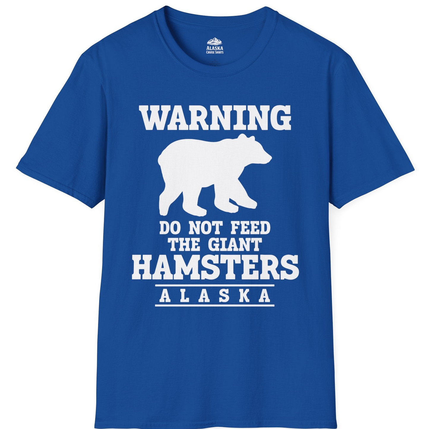 Funny Alaska Bear Warning Shirt T-Shirt – Royal – Alaska Cruise Shirts