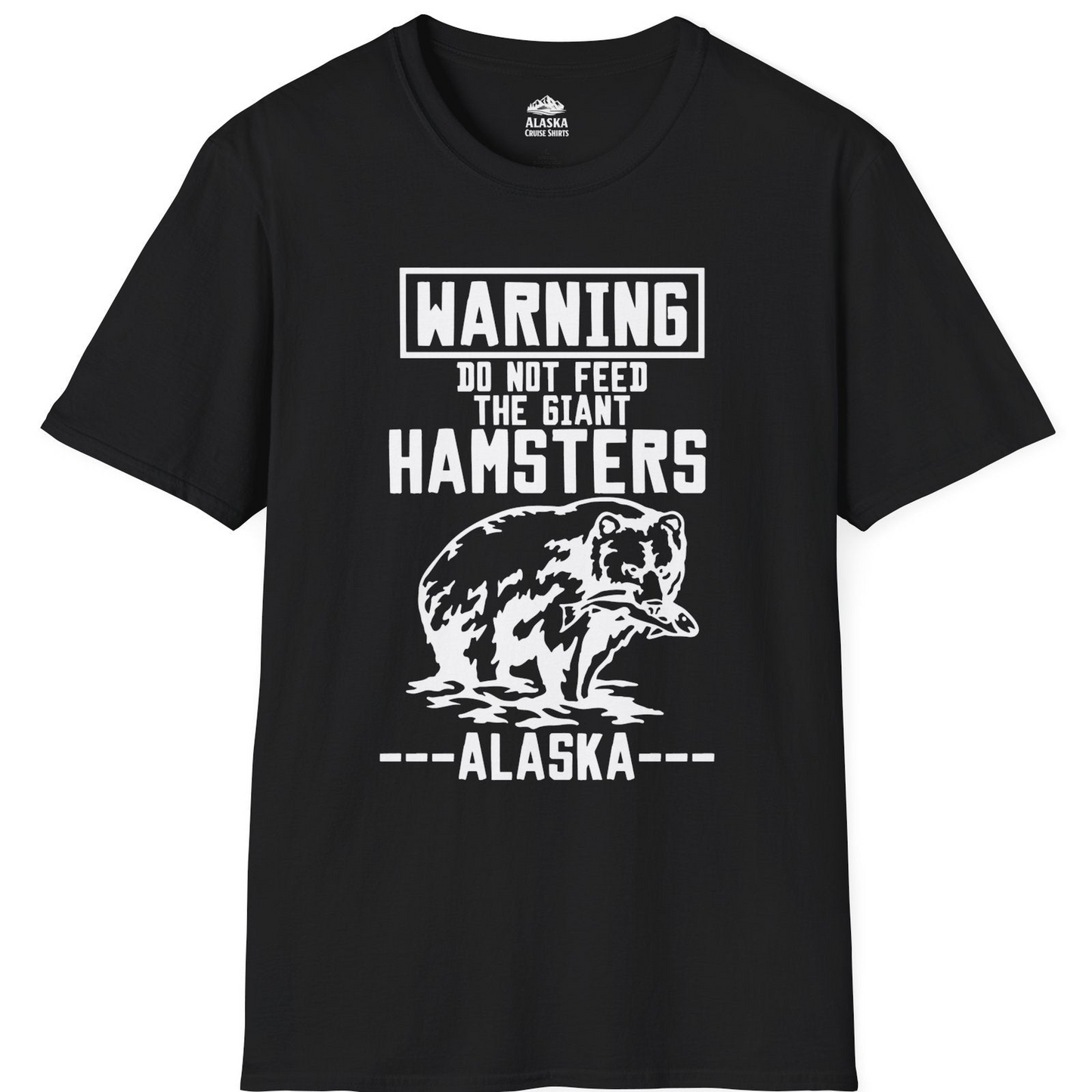Funny Alaska Bear Warning Sign Shirt T-Shirt – Black – Alaska Cruise Shirts