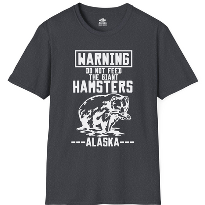 Funny Alaska Bear Warning Sign Shirt T-Shirt – Dark Heather Grey – Alaska Cruise Shirts