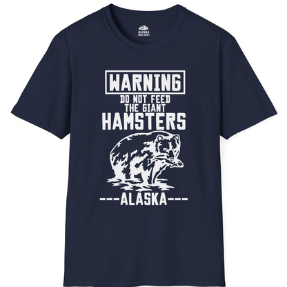 Funny Alaska Bear Warning Sign Shirt T-Shirt – Navy – Alaska Cruise Shirts