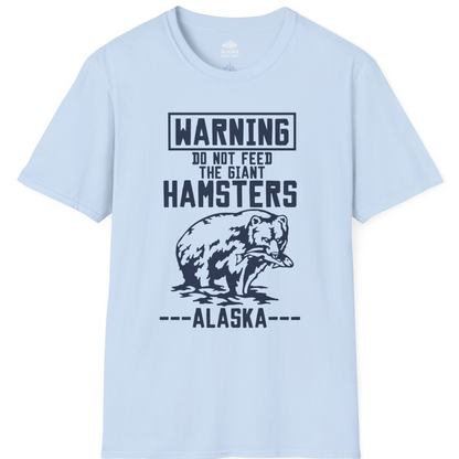 Funny Alaska Bear Warning Sign Shirt T-Shirt – Light Blue – Alaska Cruise Shirts