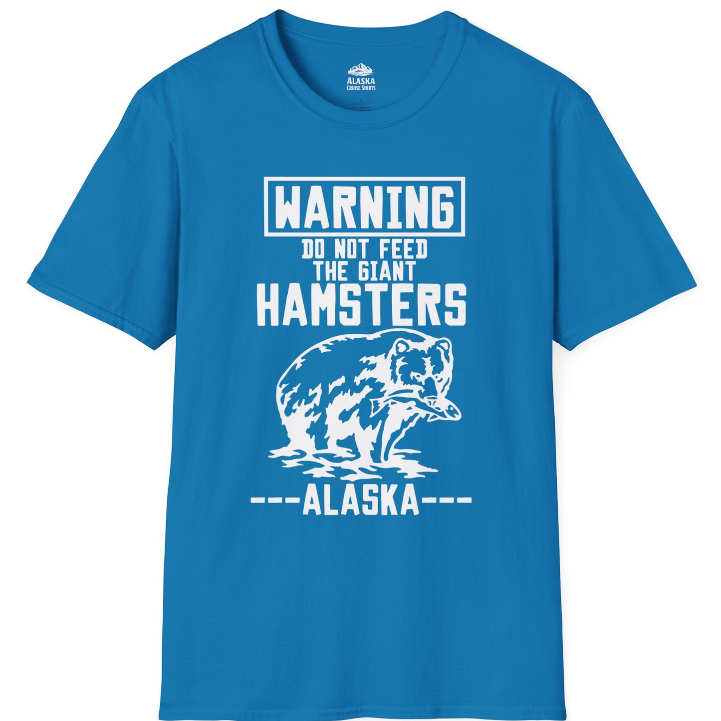 Funny Alaska Bear Warning Sign Shirt T-Shirt – Sapphire – Alaska Cruise Shirts