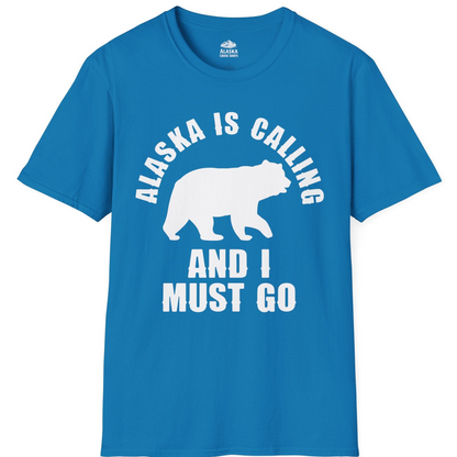 Alaska Is Calling Bear Silhouette Adventure Shirt T-Shirt – Sapphire – Alaska Cruise Shirts