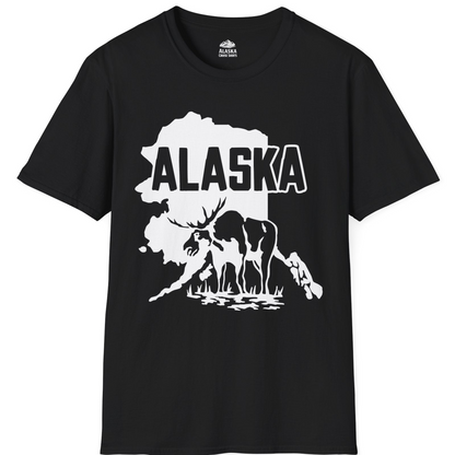 Alaska Moose Silhouette Shirt T-Shirt – Black – Alaska Cruise Shirts