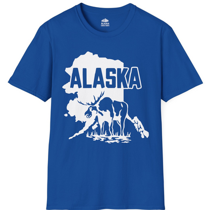 Alaska Moose Silhouette Shirt T-Shirt – Royal – Alaska Cruise Shirts