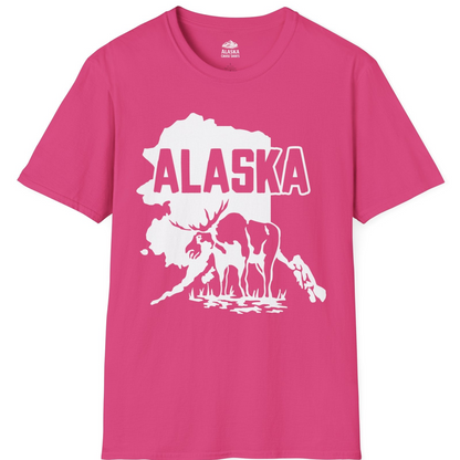 Alaska Moose Silhouette Shirt T-Shirt – Heliconia – Alaska Cruise Shirts