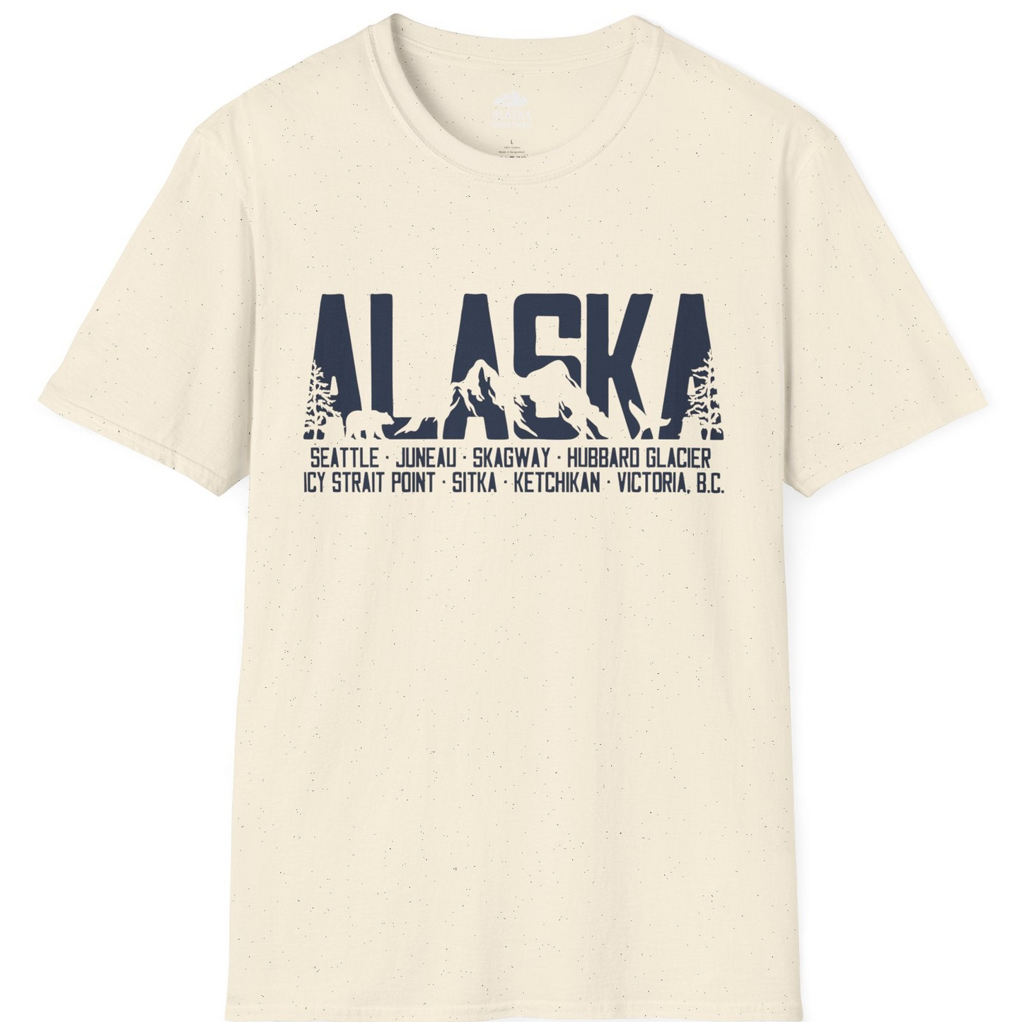 Alaska Cruise Silhouette Wildlife Destinations Shirt Seattle Juneau — T-Shirt T-Shirt – Natural – Alaska Cruise Shirts
