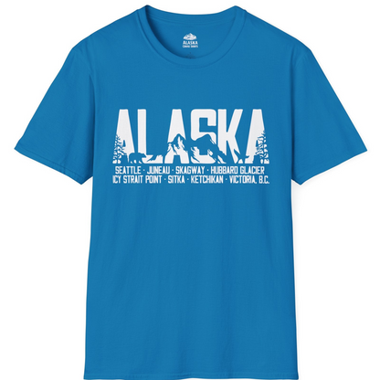 Alaska Cruise Silhouette Wildlife Destinations Shirt Seattle Juneau — T-Shirt T-Shirt – Sapphire – Alaska Cruise Shirts