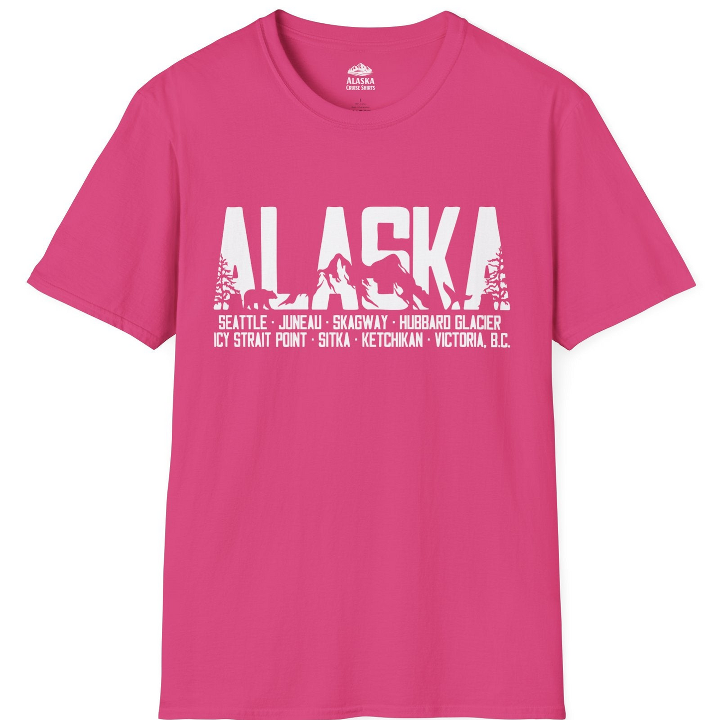 Alaska Cruise Silhouette Wildlife Destinations Shirt Seattle Juneau — T-Shirt T-Shirt – Heliconia – Alaska Cruise Shirts